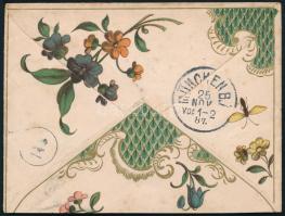 1887 Levél 5kr bérmentesítéssel Münchenbe küldve, a boríték hátoldala nagyon látványos! RRR!