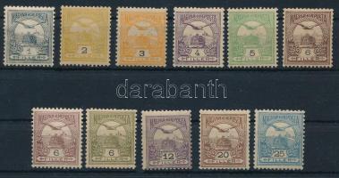 1900 Turul 11 érték 1f-25f között, a 6f 3 féle színváltozatban