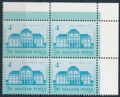 1986 Kastélyok (I.) 4Ft ívsarki négyestömb 12 : 11 1/2 fogazással, sihl papíron