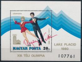 1979 Téli olimpia blokk Regőczy Krisztina aláírásával