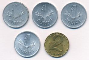 1963-1966. 1Ft Al (4xklf) + 1970. 2Ft sárgaréz T:UNC-XF