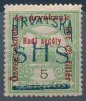 SHS 1919 Hadisegély II. 5f magánkiadás, Bodor vizsgálójellel. Ritkán látható! (Horvát speciál kataló...