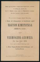 1897 Ő cs. és kir. Fensége József főherczeg I. Budai női betegsegélyező és temetkezési egylet vagyon...