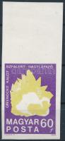 1969 100 éves a Magyar Állami Földtani intézet 60f ívszéli vágott bélyeg fekete színnyomat nélkül (4...