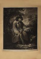 Valentine Green (1739-1813) Peter the Wild boy. Peter Falconet után. Mezzotinto, papír. jelzett. 35,...