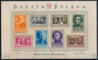 Lengyelország 1948 Mi blokk 14 igen ritka! (Mi EUR 300,-) (barnás folt, papírelvékonyodás, gumihiba ...