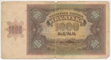 Horvátország 1941. Független Horvát Állam 1000K "E0193147" T:VG
Independent State of Croa...