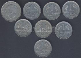 NSZK 1964-1994. 1DM (7x), 2DM (1x) T:2,3 összesen 8db 4 különböző verdejellel