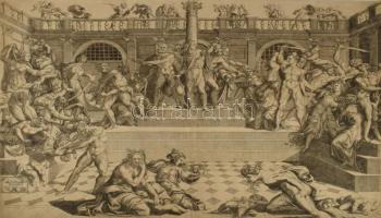 Marco Dente da Ravenna (1486-1527): Baccio Bandinelli után: Az ártatlanok lemészárolása. Rézmetszet,...