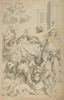 Gian Battista Bolognini (1612-1688): Guido Reni után: Az ártatlanok lemészárolása. Rézmetszet, papír...