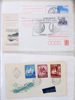 A/4 levélberakó benne magyar, jugoszláv, horvát, szlovén, albán stb FDC-k, levelek, alkalmi borítéko...
