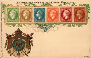 Les Premiers Timbres de L'Empire Francaise. Menke-Huber / stamps of the French Empire. Art Nouv...
