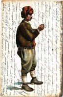 1908 Bosnyák népviselet / Bosnian folklore from Sarajevo. Albert Thier s: Popp R. (EB)