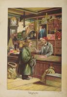 ca 1880 35 db mese illusztráció, litográfia, feliratokkal. Lapméret 15x22 cm Gyűrűs berakóban