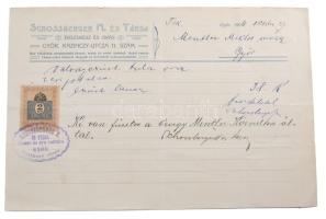 cca 1930 Győr 7 db izraelita kereskedő számlája, klf fejlécekkel,