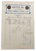 cca 1930 Győr 7 db izraelita kereskedő számlája, klf fejlécekkel,
