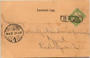 1904 Baja, városi székház a Szent István térrel. Kollár A