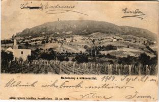 1904 Badacsony, kőkereszt. Mérei Ignác kiadása (fl)
