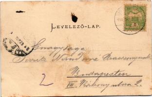 1904 Badacsony, kőkereszt. Mérei Ignác kiadása (fl)