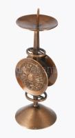 Szabó Gyula (1907 - 1972): Gyertyatartó. Jelzett, bronz, m: 19,5 cm