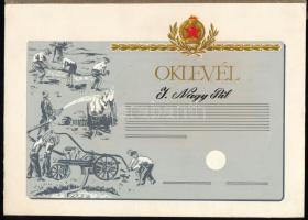 cca 1950 Oklevéltervezet, 17x24 cm