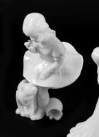 Herendi Fehér 3 darab figura, jelzett, hibátlan, m: 13 cm alatt