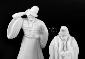 Herendi Fehér 3 darab figura, jelzett, hibátlan, m: 15 cm alatt
