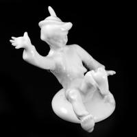 Herendi Fehér 3 darab figura, jelzett, hibátlan, m: 15 cm alatt