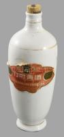 Zhu Ye Quing Jiu kínai rízsbor porcelán flaska. Jelzett, kopással 23 cm