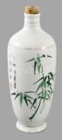Zhu Ye Quing Jiu kínai rízsbor porcelán flaska. Jelzett, kopással 23 cm