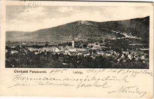 Pelsőc, Pelsőcz, Pelsücz, Plesivec (Gömör); látkép. Pártos Mór kiadása / general view, valley "...