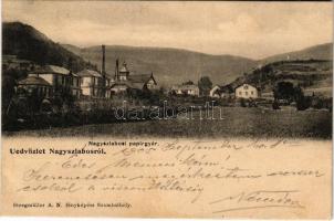 1905 Nagyszabos, Nagyszlabos, Slavosovce; Papírgyár. Steegmüller A.N. fényképész / paper factory