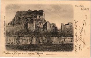 1904 Léva, Levice; várrom. Schulcz Ignác kiadása / Levicky hrad / castle ruins