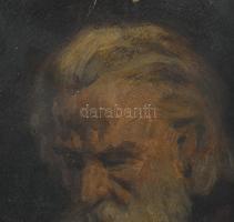 Péczely Antal (1891-1944): Szakállas férfi portréja. Olaj, karton, jelezve jobbra lent. Kissé sérült...