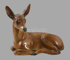 Porcelán őz figura, számozott, hibátlan, m: 13 cm
