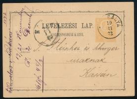 1872 Levelezőlap "(NAGY)BÁNYA" - Kassa