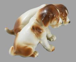 Porcelán beagle kölyökkutya pár, hibátlan, m: 10 cm