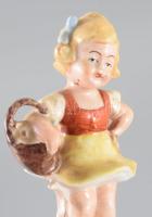Lippelsdorf lány macskával, jelzett, hibátlan, m: 10,5 cm