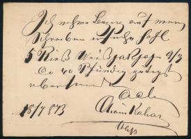 1873 Levelezőlap "SZIGET / MÁRM. M." - "PEST"