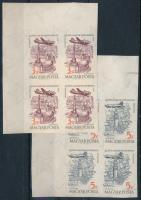 1958 40 éves a magyar repülőbélyeg vágott sor ívsarki 4-es tömbökben (20.000)