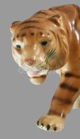 Porcelán tigris figura, hibátlan, 28x10 cm