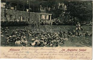 1905 Abbazia, Opatija; Im Angiolina Seebad. A. Dietrich / tengerparti strand, fürdőzők / beach, bath...