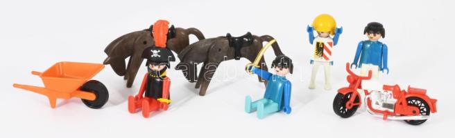 1974 körül, nagy zacskónyi cca 1,3 kg Playmobil Geobra tétel, sok figurával