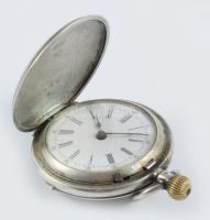 Ezüst (ag) tokos női zsebóra, jelzett6, nem működik, 800 ezrelékes, d: 34mm, bruttó 37,2g