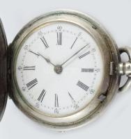 Ezüst (ag) tokos női zsebóra, jelzett6, nem működik, 800 ezrelékes, d: 34mm, bruttó 37,2g