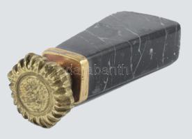 Pecsételő márvány markolattal, vésetlen, h: 10 cm