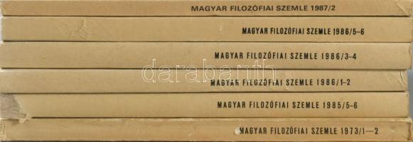 1973 - 1994 Magyar Filozófiai Szemle 25 száma: 1973/1-2.; 1985/5-6.; 1986/1-2, 3-4, 5-6; 1987/2,3,4;...