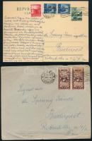 1949 Levél + levelezőlap Magyarországra küldve