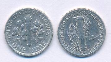 Amerikai Egyesült Államok 1944. 1d (10c) Ag "Mercury" + 1954. 1d (10c) Ag "Roosevelt&...