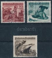 Liechtenstein 1950 Vadász sor Mi 285-287 (Mi EUR 70.-)